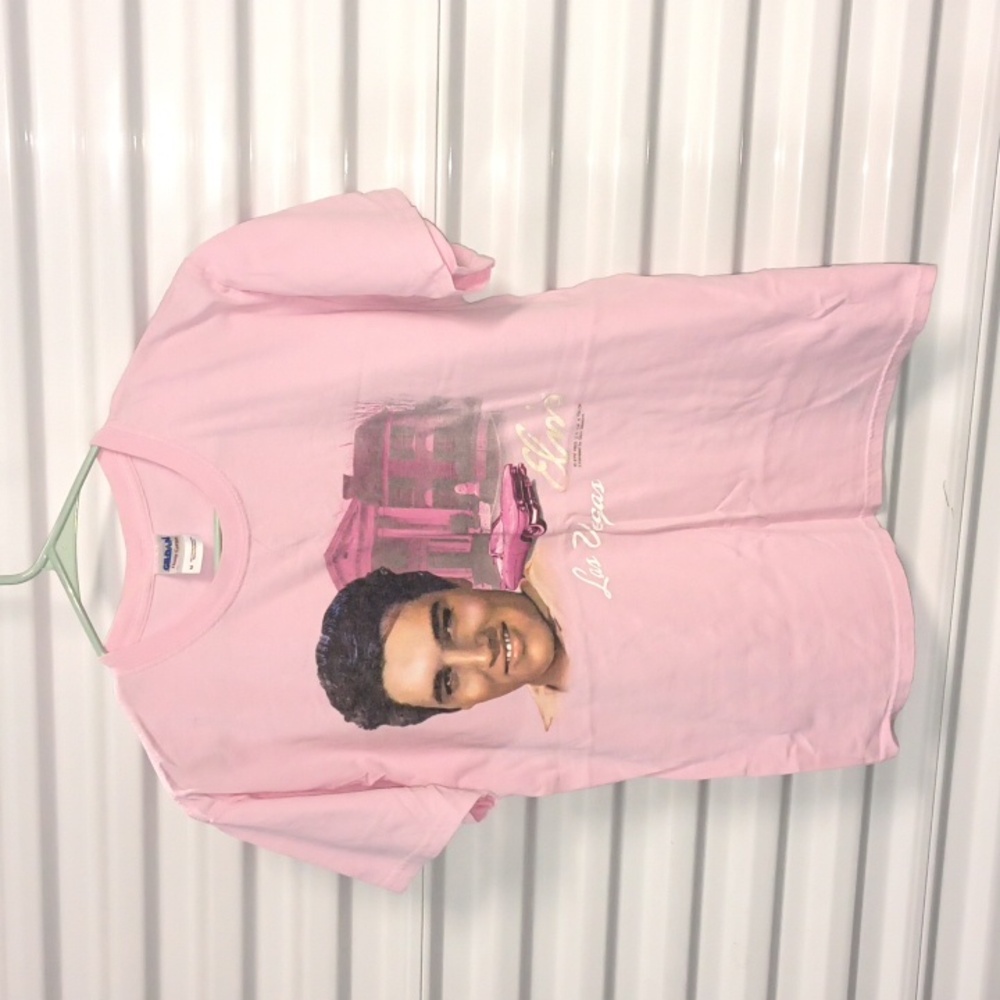 Vtg Elvis Presley Pink Pink Cadillac Crewneck Short Sleeve T-Shirt M